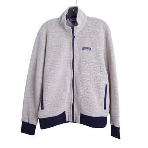 PATAGONIA Woolyester Fleece Jacket Oatmeal Heather Herringbone Weave Women's M